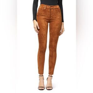 𝅺GOOD AMERICAN GOOD Waist FAUX SUEDE PANTS in tobacco SIZE 4/27